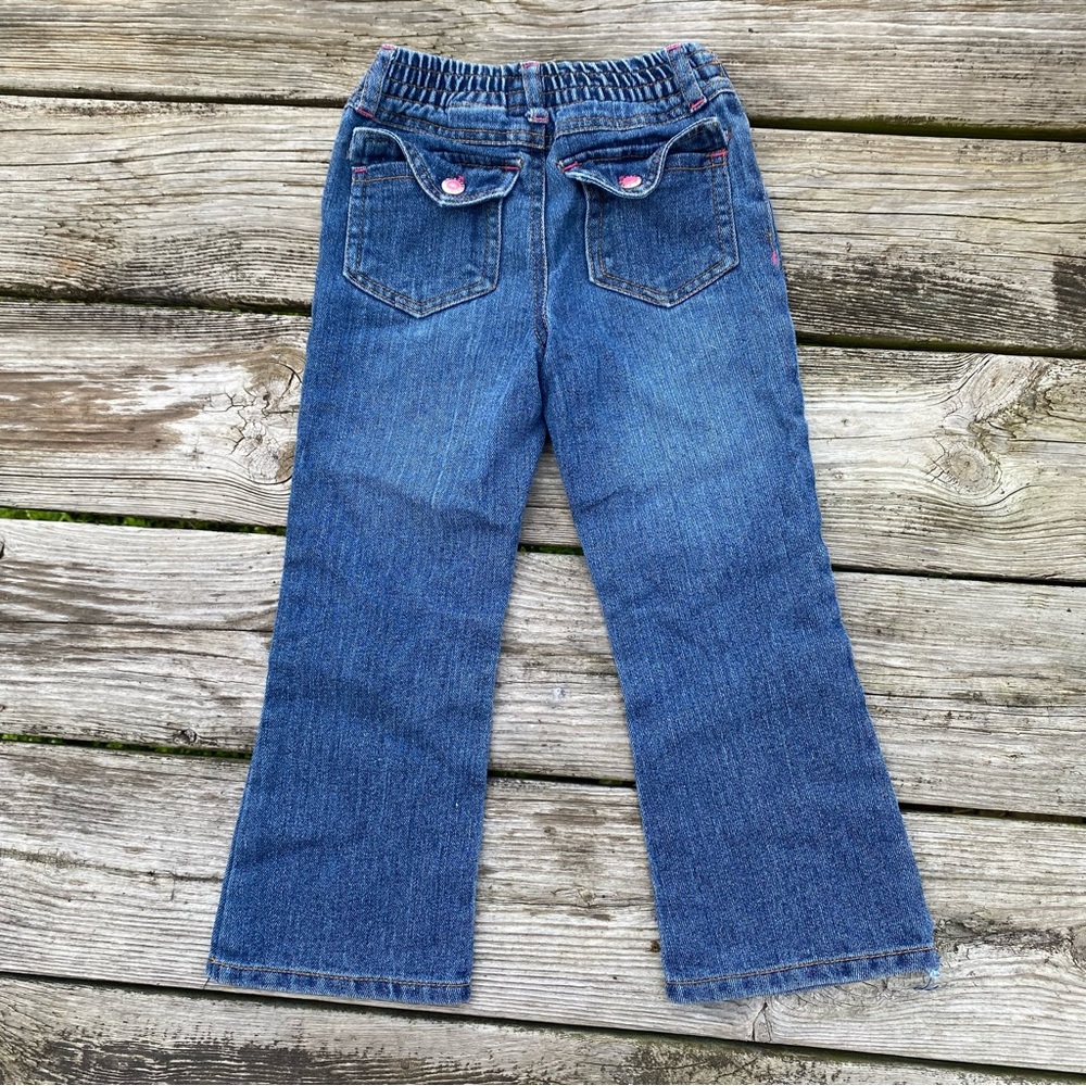 y2k Disney Princess Embroidered Flare Girls Toddler Jeans Size 4T/4 - Picture 6 of 6